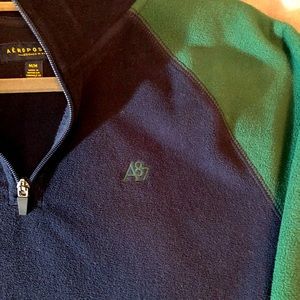 Aeropostale Mens Poly 1/4 Zip Fleece Jacket - M